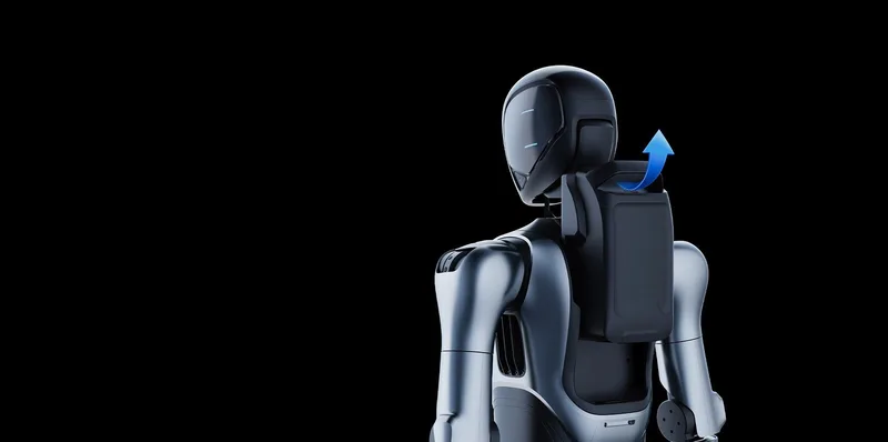 Робот-гуманоид AgiBot A2 — вид сзади