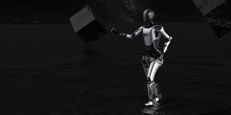 Робот-гуманоид AgiBot A2 в движении
