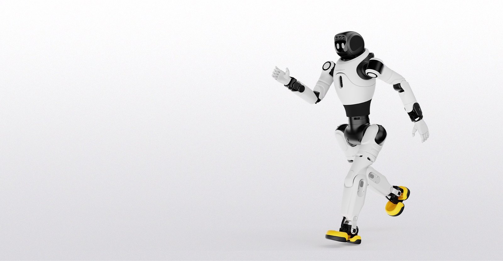 Робот-гуманоид AgiBot X2 в движении на светлом фоне