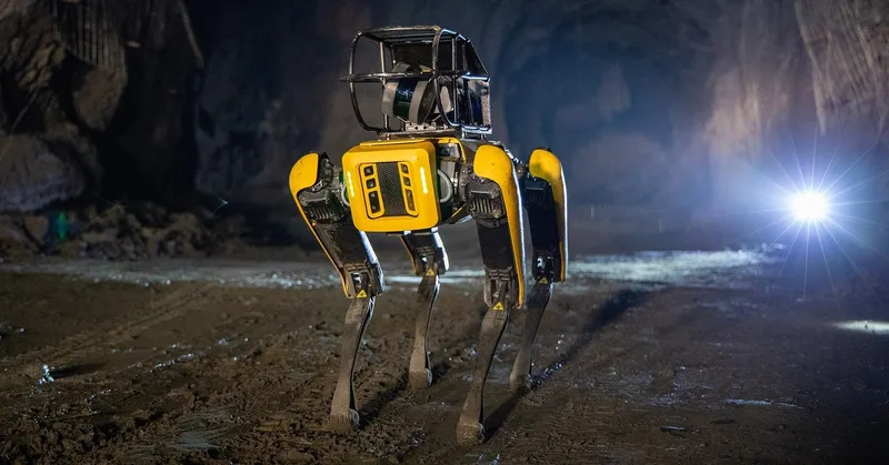 Boston Dynamics Spot с лидаром в шахте