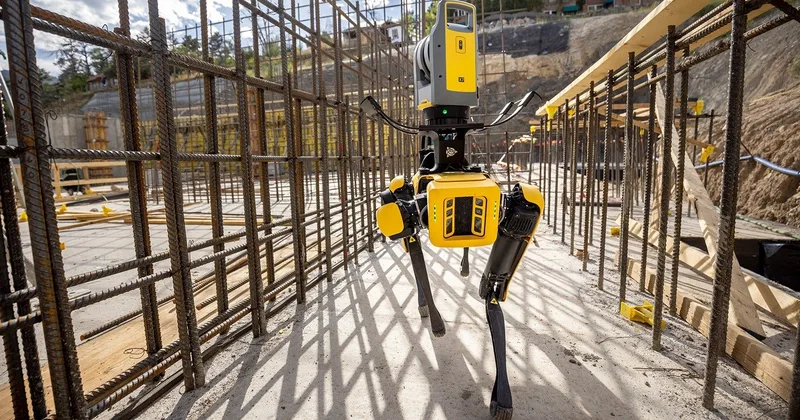 Boston Dynamics Spot с лазерным сканером на стройке