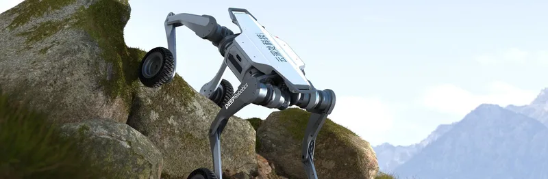 DEEP Robotics Lynx взбирается по скалам