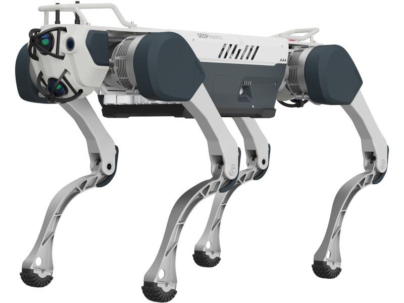 Промышленный робот-собака DEEP Robotics X30 — вид сбоку на белом фоне