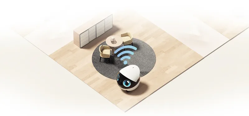 Enabot EBO Air 2S в комнате на связи по Wi‑Fi