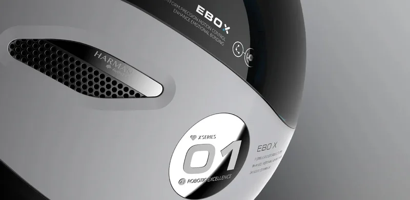 Enabot EBO X — корпус и динамик крупным планом