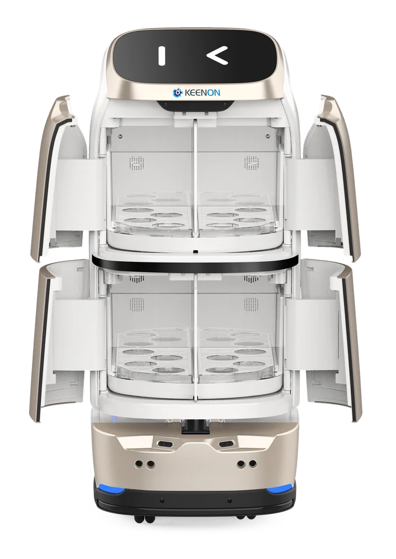 Робот Keenon W3 с открытыми отсеками для доставки